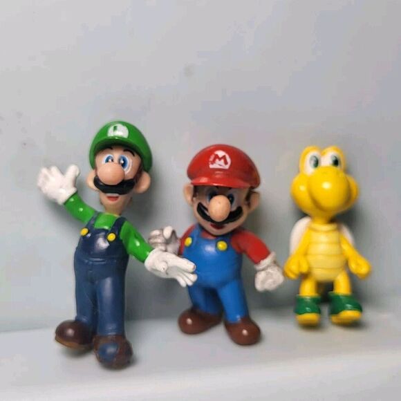 Lot of 3 Nintendo Super Mario Bros Mini Figures Miniature Luigi Koopa Troopa - Picture 2 of 5